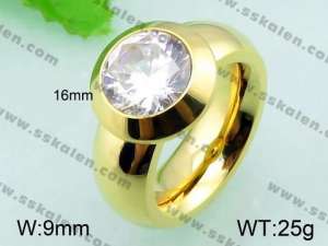 Stainless Steel Stone&Crystal Ring - KR32920-K