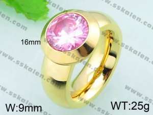 Stainless Steel Stone&Crystal Ring - KR32924-K