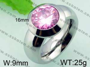 Stainless Steel Stone&Crystal Ring - KR32927-K