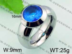 Stainless Steel Stone&Crystal Ring - KR32928-K