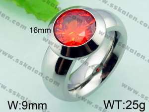 Stainless Steel Stone&Crystal Ring - KR32929-K