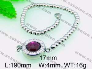 Stainless Steel Stone Bracelet  - KB54598-Z