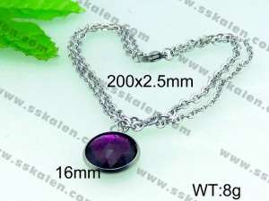 Stainless Steel Stone Bracelet  - KB54609-Z
