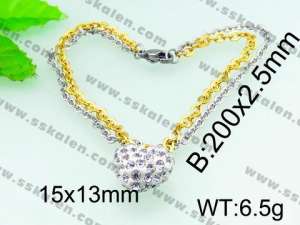 Stainless Steel Stone Bracelet  - KB54789-Z