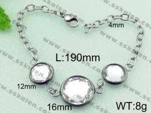 Stainless Steel Stone Bracelet - KB55175-Z