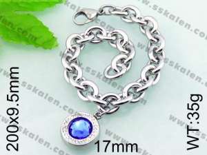 Stainless Steel Stone Bracelet  - KB56266-Z
