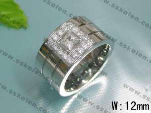 Stainless Steel Stone Ring - KR11528-K