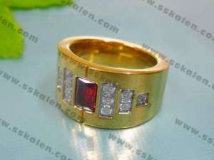Stainless Steel Gold-Plating Ring - KR12189-K