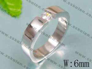 Stainless Steel Stone Ring - KR12547