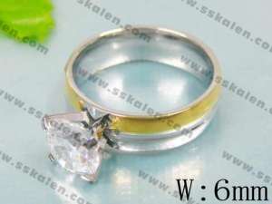 Stainless Steel Stone Ring - KR9549