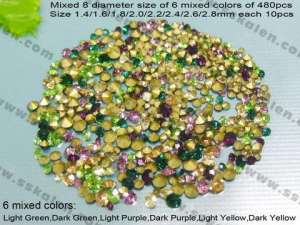 Mixed Size&Colors Crystal Stones--480pcs Price - KRP1004