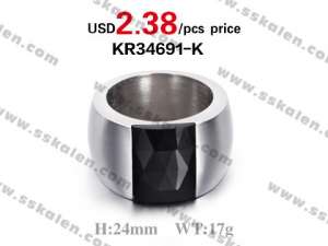 Professional Stainless Steel Jewelry Gold Plated Stone Ring - KR34691-K