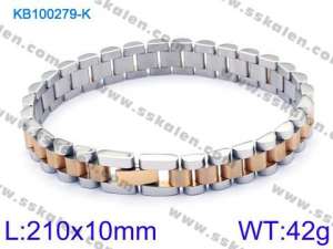 Stainless Steel Gold-plating Bracelet - KB100279-K