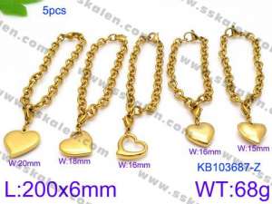 Stainless Steel Gold-plating Bracelet - KB103687-Z