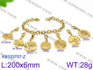 Stainless Steel Gold-plating Bracelet - KB103707-Z