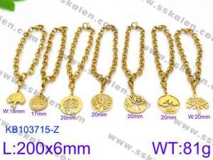 Stainless Steel Gold-plating Bracelet - KB103715-Z