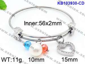 Stainless Steel Stone Bangle - KB103930-CD