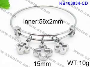 Stainless Steel Stone Bangle - KB103934-CD