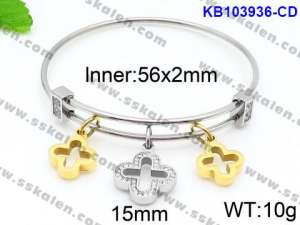 Stainless Steel Stone Bangle - KB103936-CD