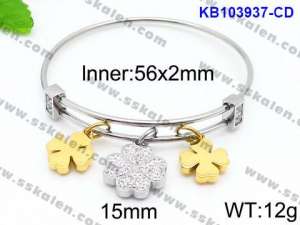 Stainless Steel Stone Bangle - KB103937-CD