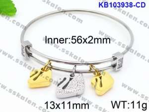 Stainless Steel Stone Bangle - KB103938-CD