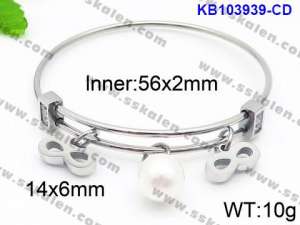 Stainless Steel Stone Bangle - KB103939-CD
