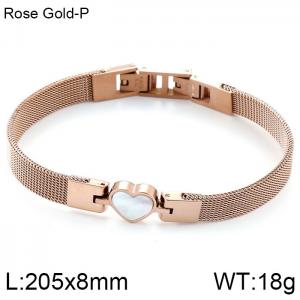 Stainless Steel Rose Gold-plating Bracelet - KB104045-K