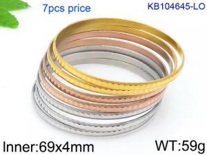 Stainless Steel Gold-plating Bangle - KB104645-LO