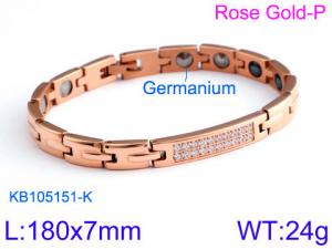 Stainless Steel Rose Gold-plating Bracelet - KB105151-K