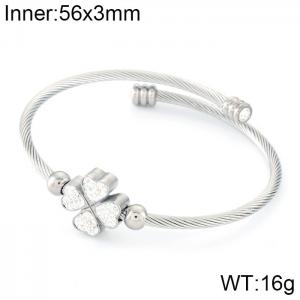 Stainless Steel Wire Bangle - KB106599-K