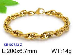 Stainless Steel Gold-plating Bracelet - KB107523-Z