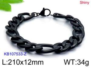 Stainless Steel Black-plating Bracelet - KB107533-Z