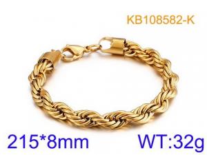 Stainless Steel Gold-plating Bracelet - KB108582-K