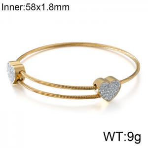 Stainless Steel Wire Bangle - KB108599-K