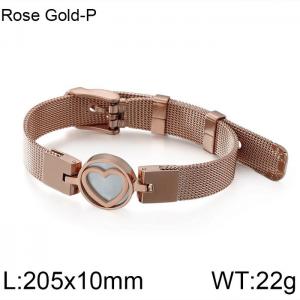 Stainless Steel Rose Gold-plating Bracelet - KB108621-K