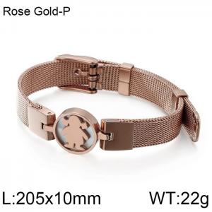 Stainless Steel Rose Gold-plating Bracelet - KB108629-K