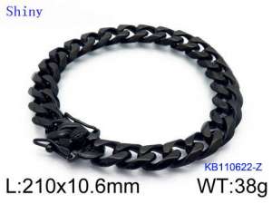 Stainless Steel Black-plating Bracelet - KB110622-Z