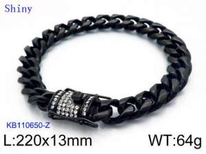 Stainless Steel Black-plating Bracelet - KB110650-Z
