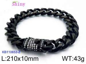 Stainless Steel Black-plating Bracelet - KB110653-Z
