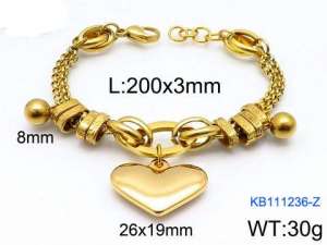 Stainless Steel Gold-plating Bracelet - KB111236-Z