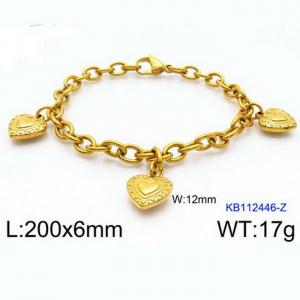 Stainless Steel Gold-plating Bracelet - KB112446-Z