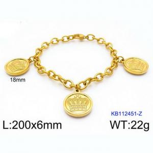 Stainless Steel Gold-plating Bracelet - KB112451-Z