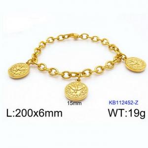 Stainless Steel Gold-plating Bracelet - KB112452-Z