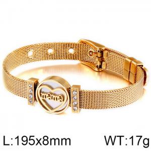 Stainless Steel Gold-plating Bracelet（Mother's Day） - KB114025-KHY