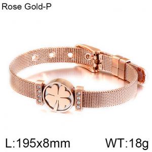 Stainless Steel Rose Gold-plating Bracelet - KB114035-KHY