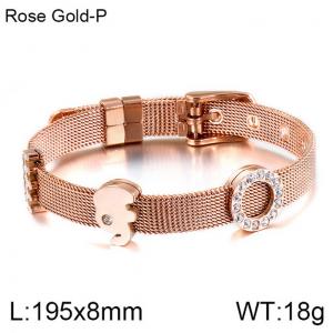 Stainless Steel Rose Gold-plating Bracelet - KB114055-KHY