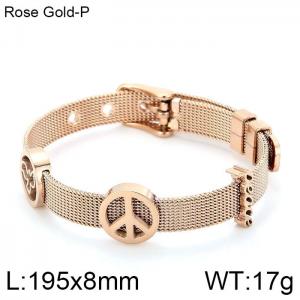 Stainless Steel Rose Gold-plating Bracelet - KB114063-KHY