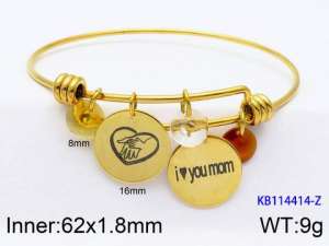 Stainless Steel Gold-plating Bangle - KB114414-Z
