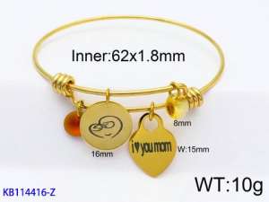 Stainless Steel Gold-plating Bangle - KB114416-Z