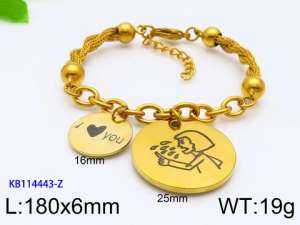 Stainless Steel Gold-plating Bracelet - KB114443-Z